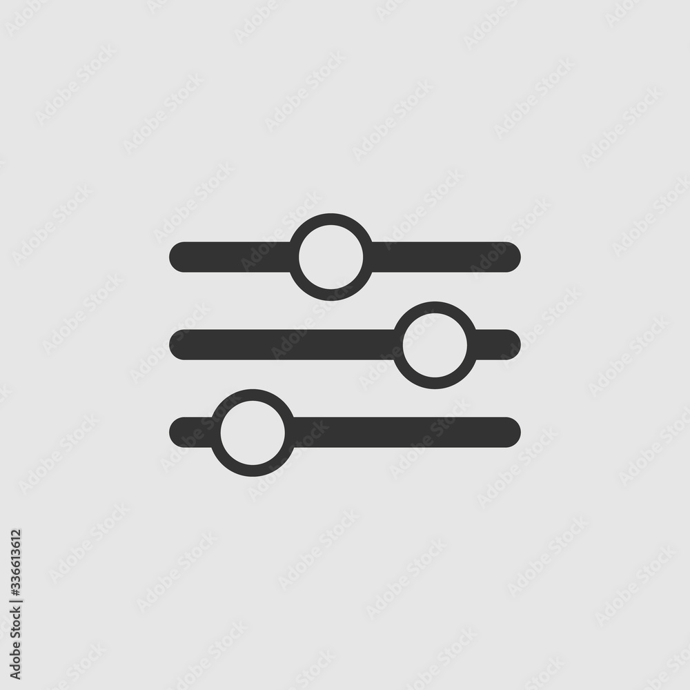 Poster simple setting panel or preference slider icon