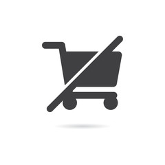 Vector Isolated No Shopping Icon