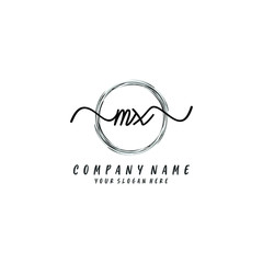 MX initial Handwriting logo vector templates