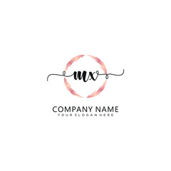 MX initial Handwriting logo vector templates