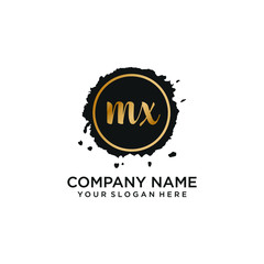 Fototapeta premium MX initial Handwriting logo vector templates