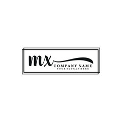 MX initial Handwriting logo vector templates
