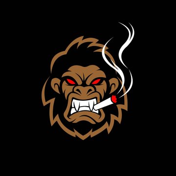 gorilla vector logo, gorilla angry vector
