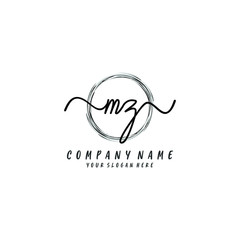 MZ initial Handwriting logo vector templates