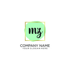 MZ initial Handwriting logo vector templates