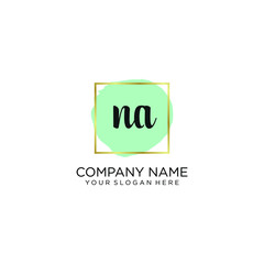 NA initial Handwriting logo vector templates