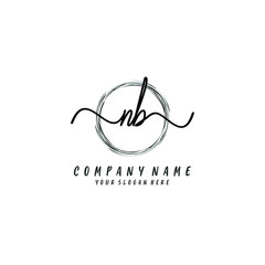 NB initial Handwriting logo vector templates