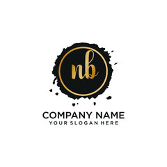 Fototapeta premium NB initial Handwriting logo vector templates