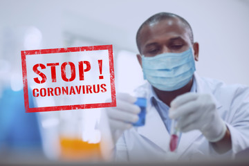 Professional lab worker trying to stop covid-19