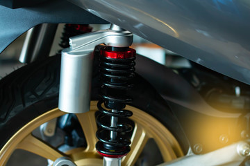 Close-up of a motorcycle engine