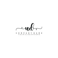 ND initial Handwriting logo vector templates