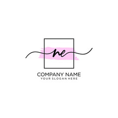 NE initial Handwriting logo vector templates
