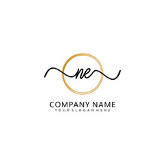 NE initial Handwriting logo vector templates