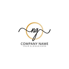 NG initial Handwriting logo vector templates