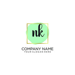NK initial Handwriting logo vector templates