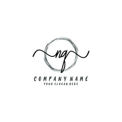 NQ initial Handwriting logo vector templates