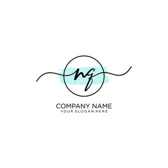 NQ initial Handwriting logo vector templates