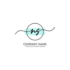 NS initial Handwriting logo vector templates