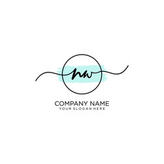 NW initial Handwriting logo vector templates