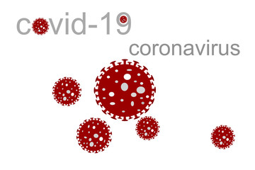 Corona Virus 2020.Logo and  symbol covid-19. vector virus red on white background.Banner Word with Icons.