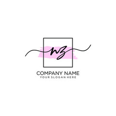 NZ initial Handwriting logo vector templates