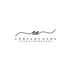 OA initial Handwriting logo vector templates