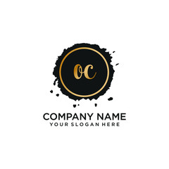 OE initial Handwriting logo vector templates