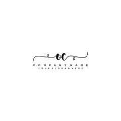 OE initial Handwriting logo vector templates