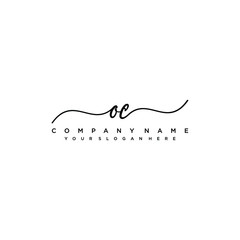 OE initial Handwriting logo vector templates