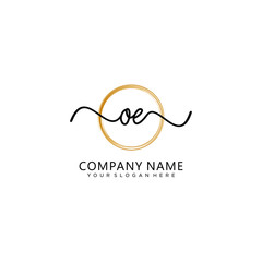 OE initial Handwriting logo vector templates