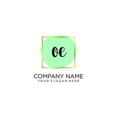 OE initial Handwriting logo vector templates