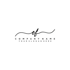 OF initial Handwriting logo vector templates