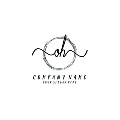 OH initial Handwriting logo vector templates