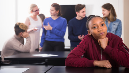 New female student feeling shy at recess