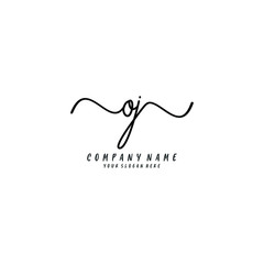 OJ initial Handwriting logo vector templates