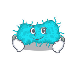 A mascot design of bacteria prokaryote having confident gesture