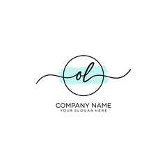 OL initial Handwriting logo vector templates