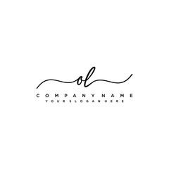 OL initial Handwriting logo vector templates
