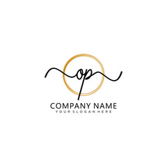 Obraz premium OP initial Handwriting logo vector templates