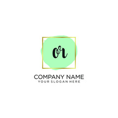 OR initial Handwriting logo vector templates