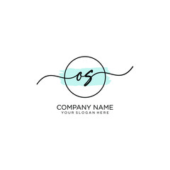 OS initial Handwriting logo vector templates