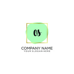 OS initial Handwriting logo vector templates