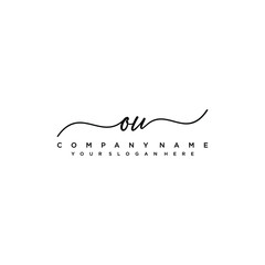 OU initial Handwriting logo vector templates