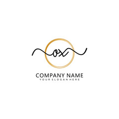 OX initial Handwriting logo vector templates