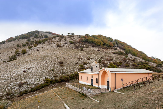 Hermitage of San Menna in the Taburno Camposauro mountains. Vitulano, Benevento, Campania, Italy
