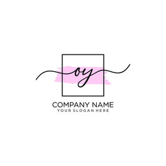 OY initial Handwriting logo vector templates