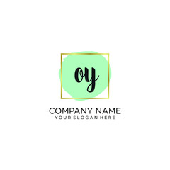 OY initial Handwriting logo vector templates