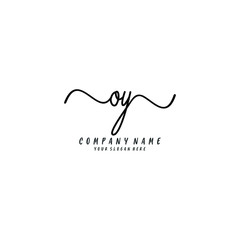 OY initial Handwriting logo vector templates
