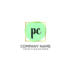 PC initial Handwriting logo vector templates