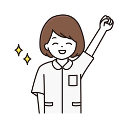 看護師 ナース ガッツポーズ イラスト
